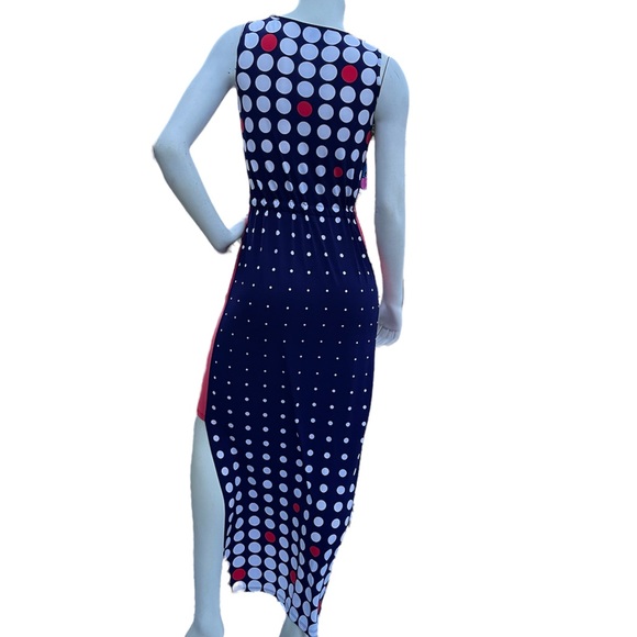 Nine West Polka Dot Sleeveless Dress Size 2P - Picture 4 of 11